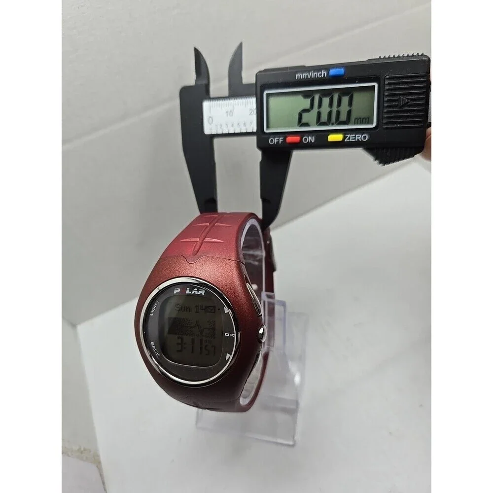 Polar F11 Red Heart Rate Fitness Monitor Watch New Battery Watch Only No Strap